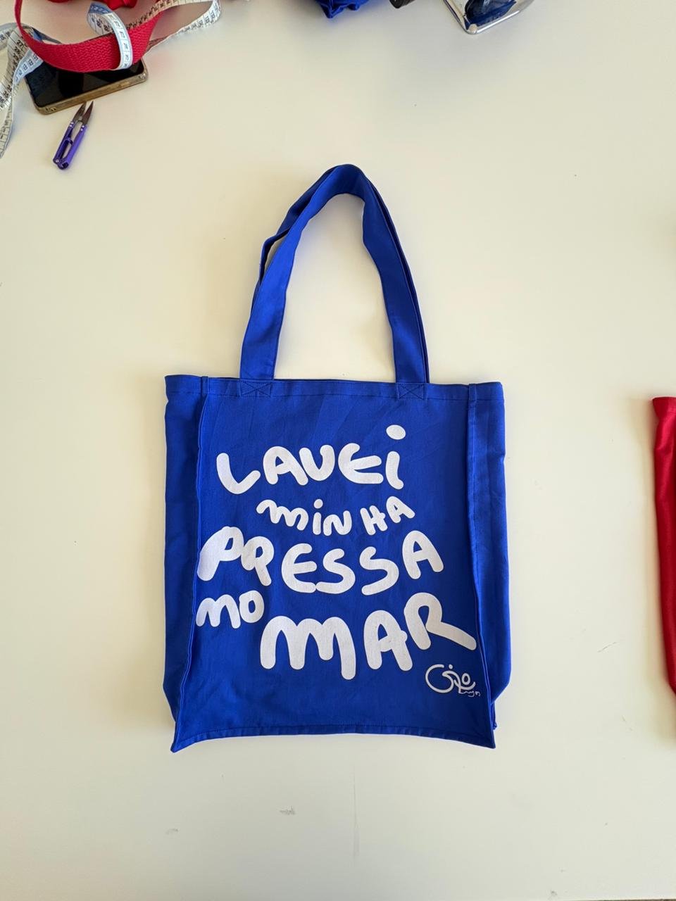Ecobag Lavei Minha Pressa No Mar - Azul